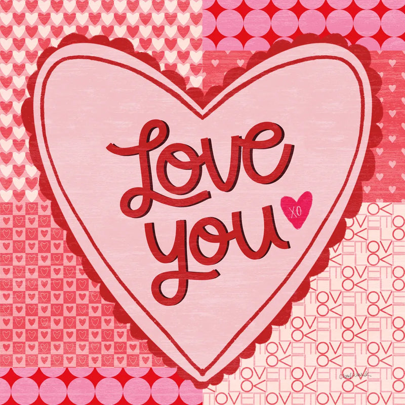 Love You Valentine by Cheryl Warrick. SKU 104041a. Archival Giclee Fine art print for wall decor.