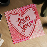 Love You Valentine by Cheryl Warrick. Shown as a detailed flat fine art print, highlighting archival giclee quality. Available as an archival giclee rolled canvas, fine art paper, or poster print. SKU 104041a.