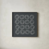 Main Street Twirled Gray by Cheryl Warrick. Shown in a sleek black glass frame for a contemporary gallery look. Available as an archival giclee rolled canvas, fine art paper, or poster print. SKU 79798a.