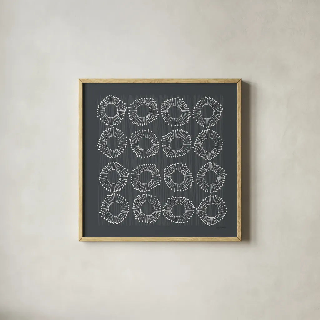 Main Street Twirled Gray by Cheryl Warrick. Shown in a natural wood glass frame for a timeless modern aesthetic. Available as an archival giclee rolled canvas, fine art paper, or poster print. SKU 79798a.