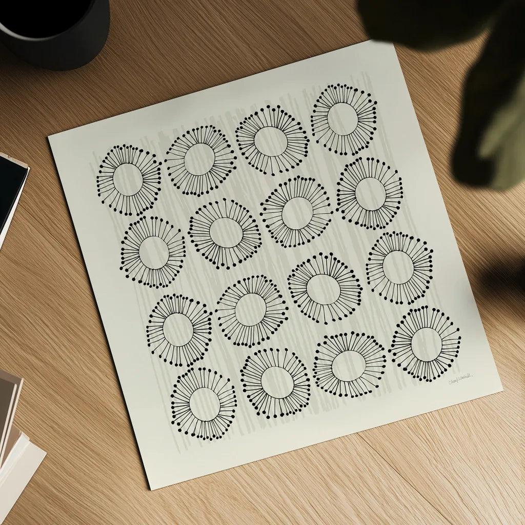 Main Street Twirled Monochrome by Cheryl Warrick. Shown as a detailed flat fine art print, highlighting archival giclee quality. Available as an archival giclee rolled canvas, fine art paper, or poster print. SKU 77639a.