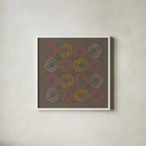 Main Street Twirled Rich by Cheryl Warrick. Shown in a crisp white glass frame for a clean and minimalist style. Available as an archival giclee rolled canvas, fine art paper, or poster print. SKU 77638a.