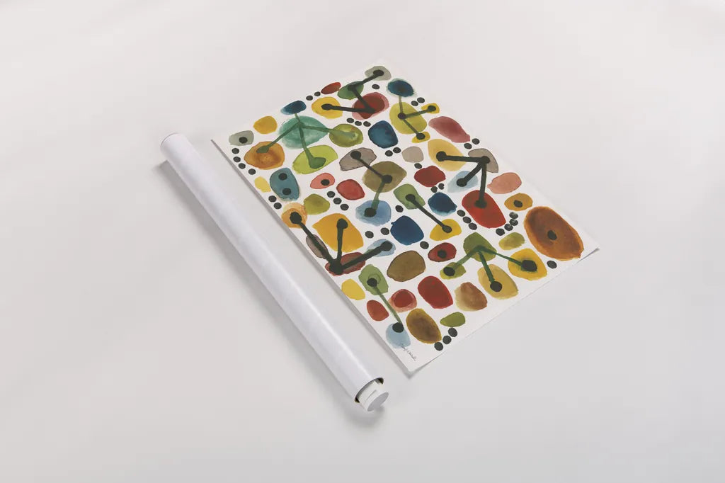 Mid Century I by Cheryl Warrick. shown as a rolled paper print. Available as archival giclee rolled canvas, fine art paper, or poster print. SKU 22753i.