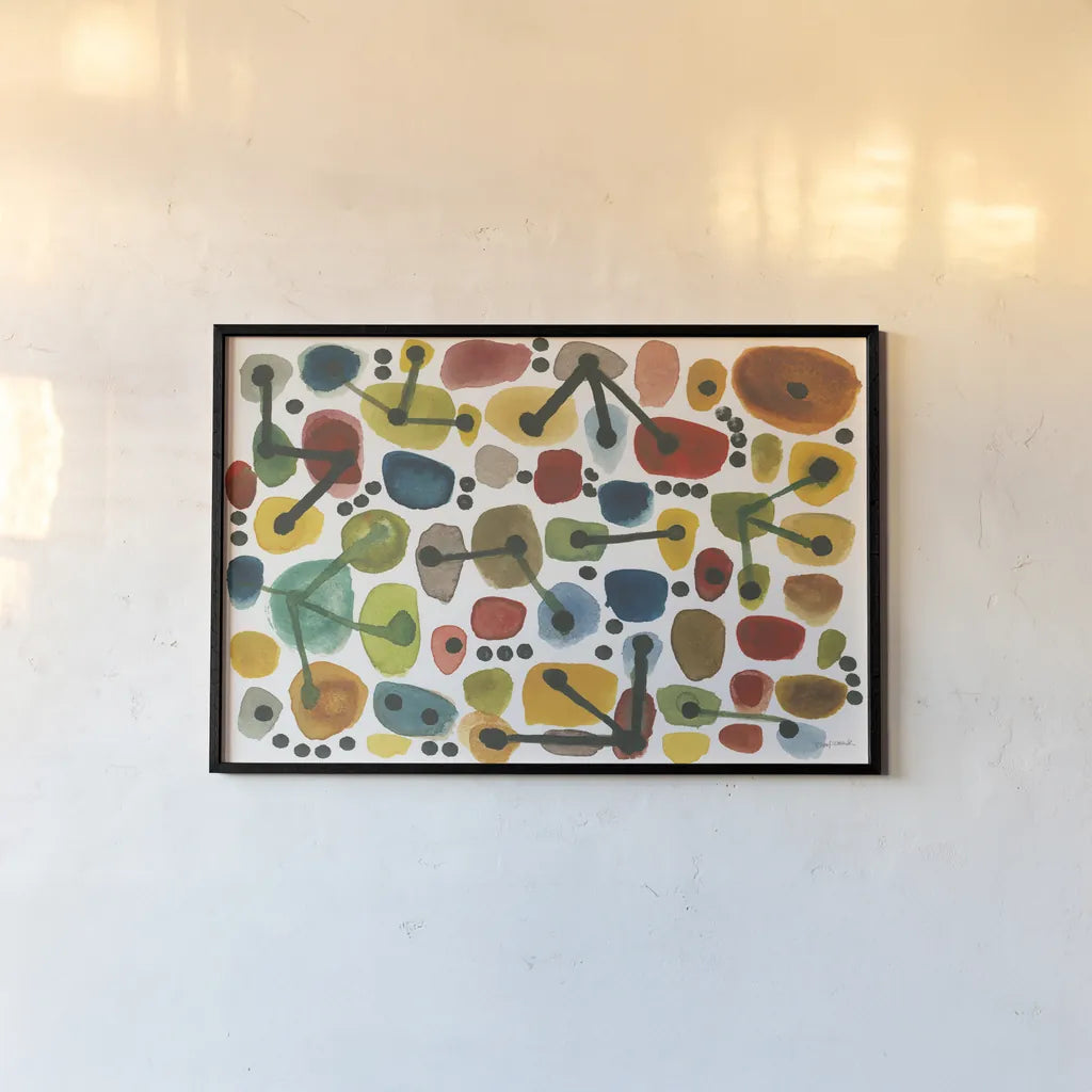 Mid Century I by Cheryl Warrick. shown as a paper print in a black flame. Available as a archival giclee rolled canvas, fine art paper, or poster print. SKU 22753i.