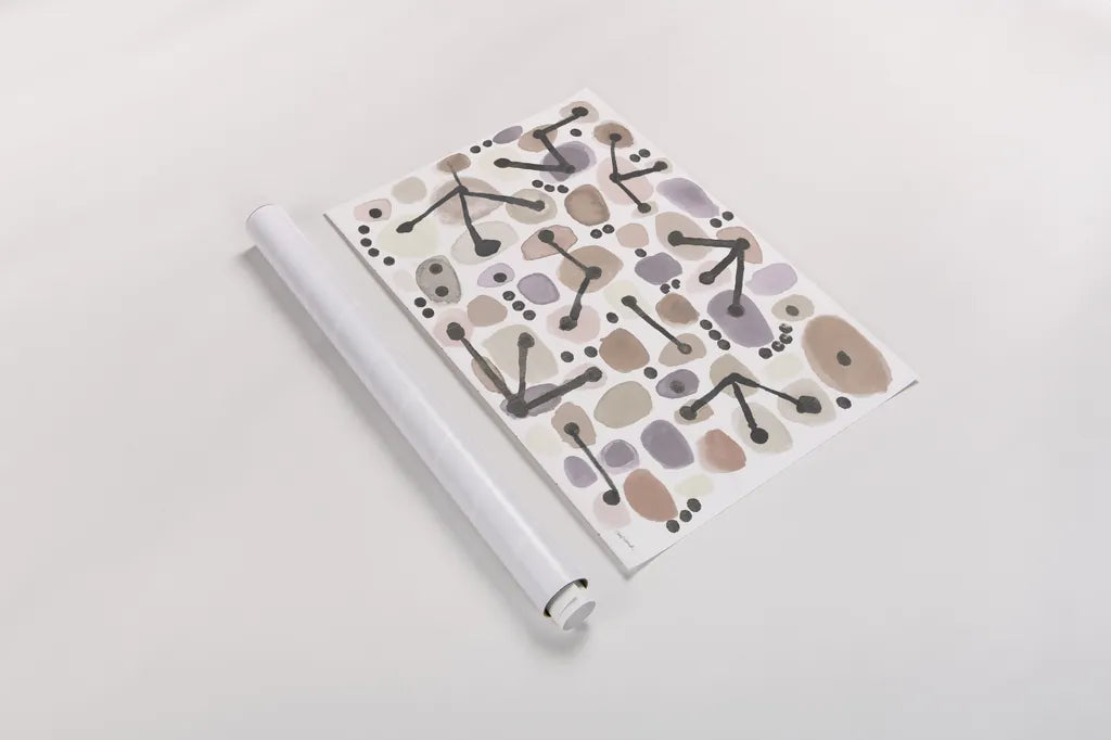 Mid Century I Blush by Cheryl Warrick. shown as a rolled paper print. Available as archival giclee rolled canvas, fine art paper, or poster print. SKU 42737i.