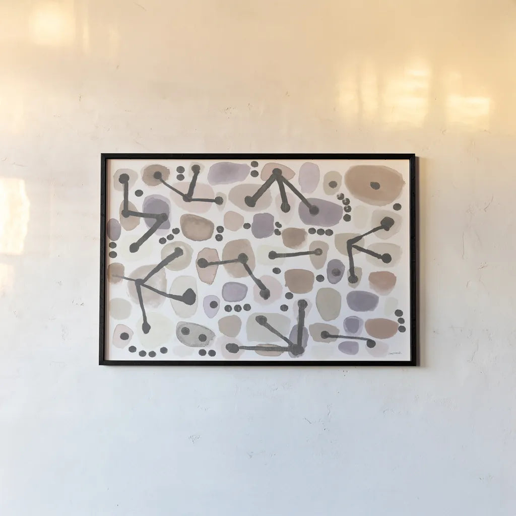 Mid Century I Blush by Cheryl Warrick. shown as a paper print in a black flame. Available as a archival giclee rolled canvas, fine art paper, or poster print. SKU 42737i.