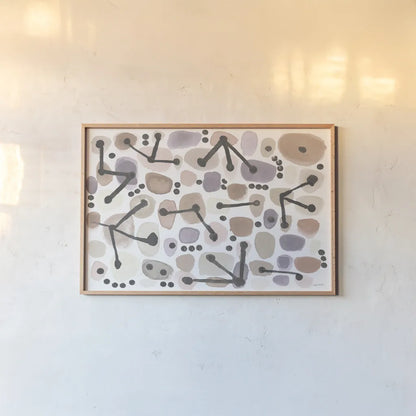 Mid Century I Blush by Cheryl Warrick. shown as a paper print in a natural frame. Available as a archival giclee rolled canvas, fine art paper, or poster print. SKU 42737i.