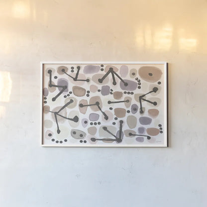 Mid Century I Blush by Cheryl Warrick. shown as a paper print in a white frame. Available as a archival giclee rolled canvas, fine art paper, or poster print. SKU 42737i.