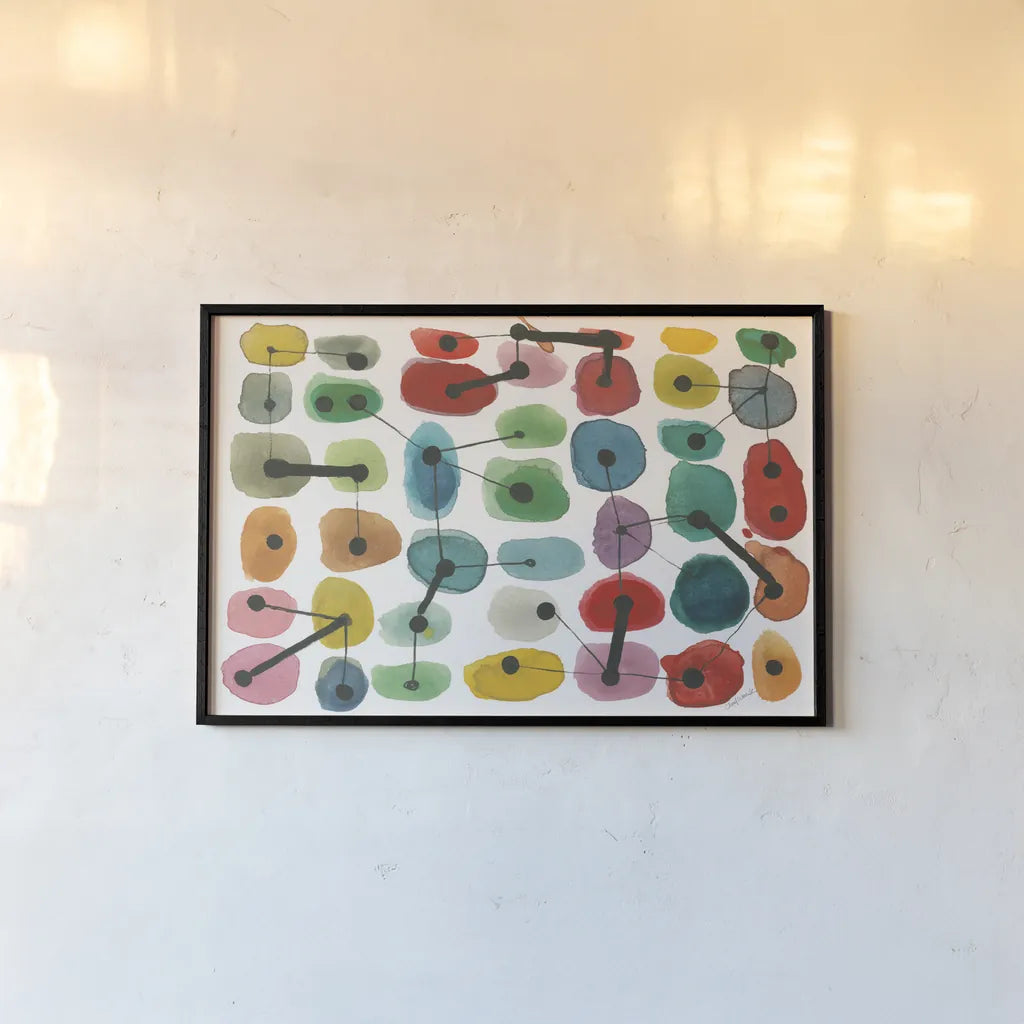 Mid Century II by Cheryl Warrick. shown as a paper print in a black flame. Available as a archival giclee rolled canvas, fine art paper, or poster print. SKU 22754i.