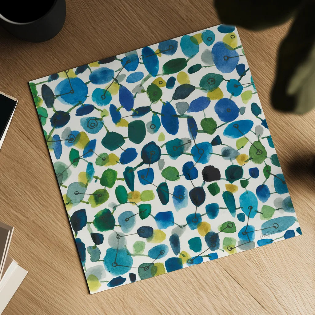 Mid Century III Crop by Cheryl Warrick. Shown as a detailed flat fine art print, highlighting archival giclee quality. Available as an archival giclee rolled canvas, fine art paper, or poster print. SKU 18393a.