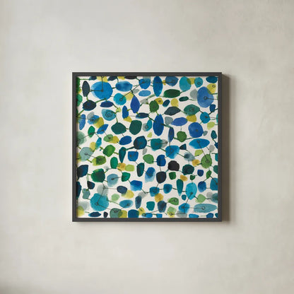 Mid Century III Crop by Cheryl Warrick. Shown in a sleek black glass frame for a contemporary gallery look. Available as an archival giclee rolled canvas, fine art paper, or poster print. SKU 18393a.