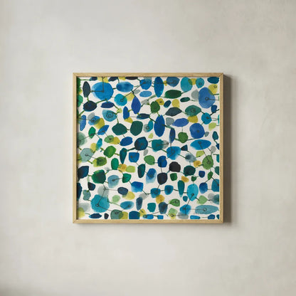 Mid Century III Crop by Cheryl Warrick. Shown in a natural wood glass frame for a timeless modern aesthetic. Available as an archival giclee rolled canvas, fine art paper, or poster print. SKU 18393a.