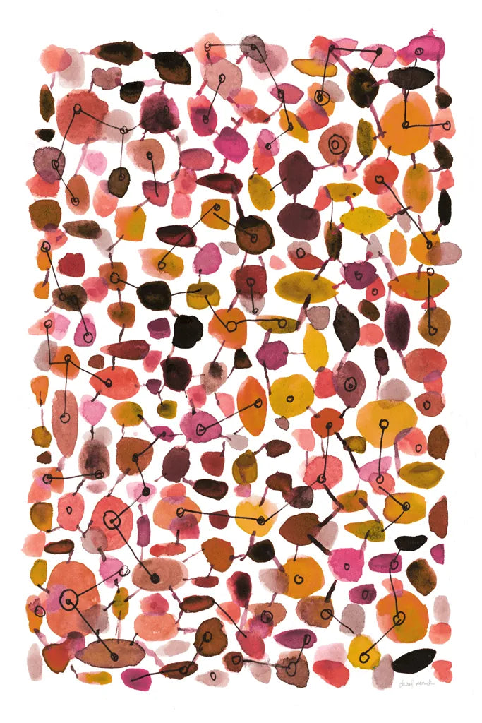 Mid Century III Plum Vertical by Cheryl Warrick. SKU 77623h. Archival Giclee Fine art print for wall decor.