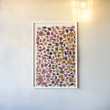 Mid Century III Plum Vertical by Cheryl Warrick. shown as a paper print in a white frame. Available as a archival giclee rolled canvas, fine art paper, or poster print. SKU 77623h.