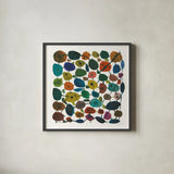 Mid Century IV by Cheryl Warrick. Shown in a sleek black glass frame for a contemporary gallery look. Available as an archival giclee rolled canvas, fine art paper, or poster print. SKU 22755a.