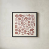 Mid Century IV Blush by Cheryl Warrick. Shown in a sleek black glass frame for a contemporary gallery look. Available as an archival giclee rolled canvas, fine art paper, or poster print. SKU 42741a.