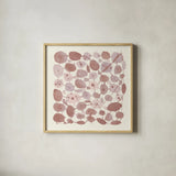 Mid Century IV Blush by Cheryl Warrick. Shown in a natural wood glass frame for a timeless modern aesthetic. Available as an archival giclee rolled canvas, fine art paper, or poster print. SKU 42741a.
