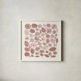 Mid Century IV Blush by Cheryl Warrick. Shown in a crisp white glass frame for a clean and minimalist style. Available as an archival giclee rolled canvas, fine art paper, or poster print. SKU 42741a.