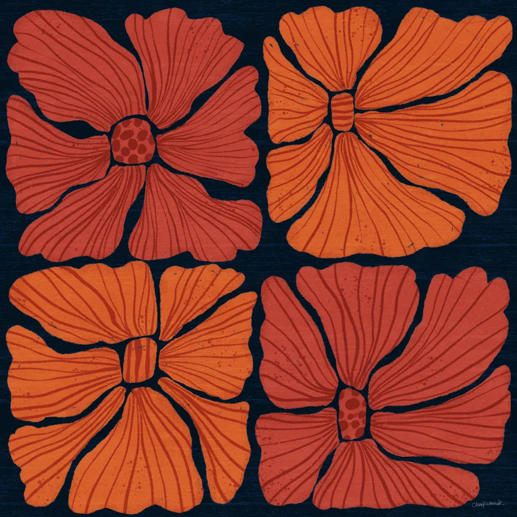 Modern Blooms II by Cheryl Warrick. SKU 102949a. Archival Giclee Fine art print for wall decor.