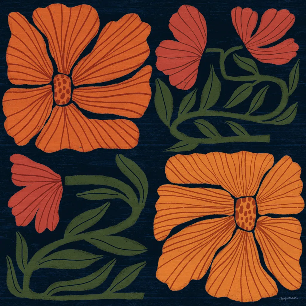 Modern Blooms III by Cheryl Warrick. SKU 102950a. Archival Giclee Fine art print for wall decor.