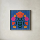 Modern Botanical I by Cheryl Warrick. Shown in a natural wood glass frame for a timeless modern aesthetic. Available as an archival giclee rolled canvas, fine art paper, or poster print. SKU 103994a.