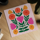 Modern Botanical II by Cheryl Warrick. Shown as a detailed flat fine art print, highlighting archival giclee quality. Available as an archival giclee rolled canvas, fine art paper, or poster print. SKU 103995a.