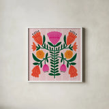 Modern Botanical IV by Cheryl Warrick. Shown in a crisp white glass frame for a clean and minimalist style. Available as an archival giclee rolled canvas, fine art paper, or poster print. SKU 103997a.
