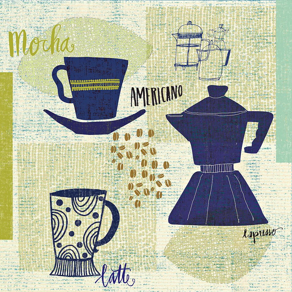 Modern Cafe II by Cheryl Warrick. SKU 37839a. Archival Giclee Fine art print for wall decor.