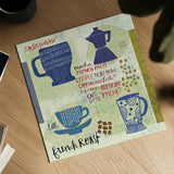 Modern Cafe IV by Cheryl Warrick. Shown as a detailed flat fine art print, highlighting archival giclee quality. Available as an archival giclee rolled canvas, fine art paper, or poster print. SKU 37841a.