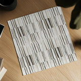 Neutral Stripes II by Cheryl Warrick. Shown as a detailed flat fine art print, highlighting archival giclee quality. Available as an archival giclee rolled canvas, fine art paper, or poster print. SKU 63176a.