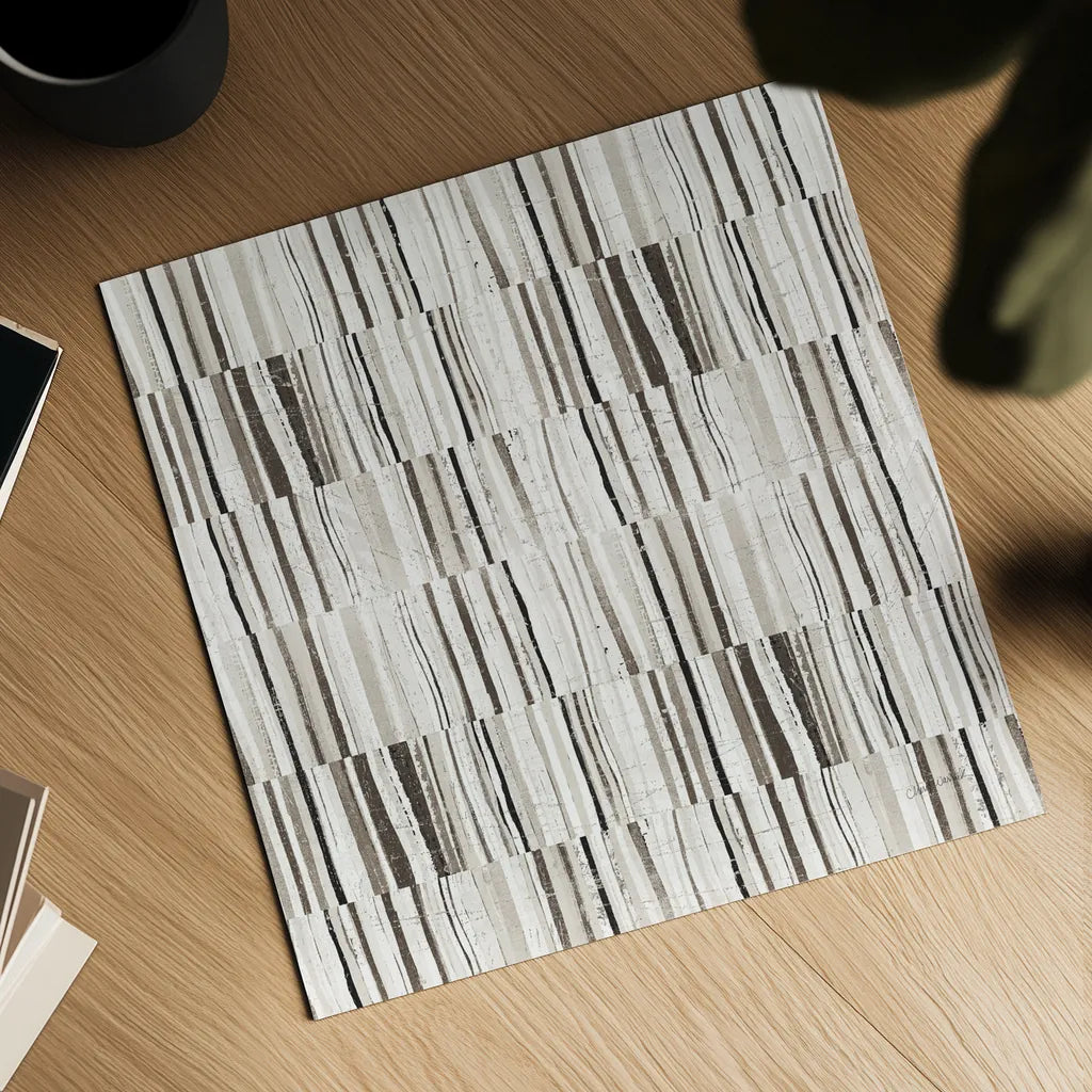 Neutral Stripes II by Cheryl Warrick. Shown as a detailed flat fine art print, highlighting archival giclee quality. Available as an archival giclee rolled canvas, fine art paper, or poster print. SKU 63176a.