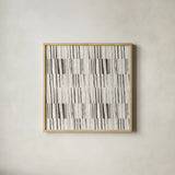 Neutral Stripes II by Cheryl Warrick. Shown in a natural wood glass frame for a timeless modern aesthetic. Available as an archival giclee rolled canvas, fine art paper, or poster print. SKU 63176a.