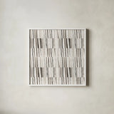Neutral Stripes II by Cheryl Warrick. Shown in a crisp white glass frame for a clean and minimalist style. Available as an archival giclee rolled canvas, fine art paper, or poster print. SKU 63176a.