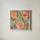Ode to Spring I by Cheryl Warrick. Shown in a crisp white glass frame for a clean and minimalist style. Available as an archival giclee rolled canvas, fine art paper, or poster print. SKU 78384a.