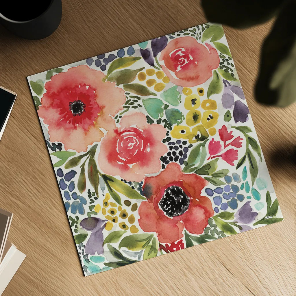 Ode to Spring II by Cheryl Warrick. Shown as a detailed flat fine art print, highlighting archival giclee quality. Available as an archival giclee rolled canvas, fine art paper, or poster print. SKU 78385a.