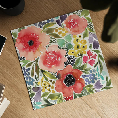 Ode to Spring II by Cheryl Warrick. Shown as a detailed flat fine art print, highlighting archival giclee quality. Available as an archival giclee rolled canvas, fine art paper, or poster print. SKU 78385a.