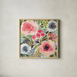 Ode to Spring III by Cheryl Warrick. Shown in a natural wood glass frame for a timeless modern aesthetic. Available as an archival giclee rolled canvas, fine art paper, or poster print. SKU 78386a.