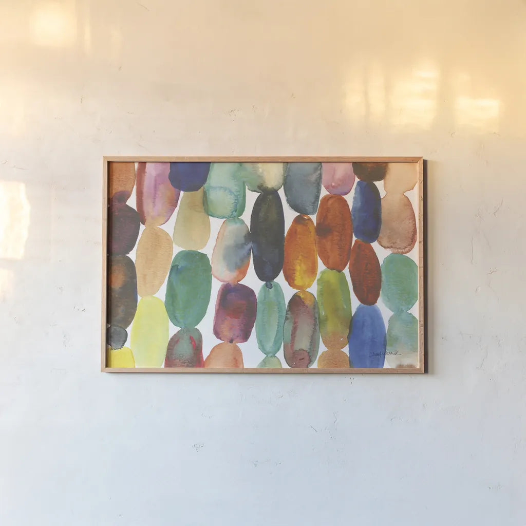 Orbs I Crop by Cheryl Warrick. shown as a paper print in a natural frame. Available as a archival giclee rolled canvas, fine art paper, or poster print. SKU 80041i.