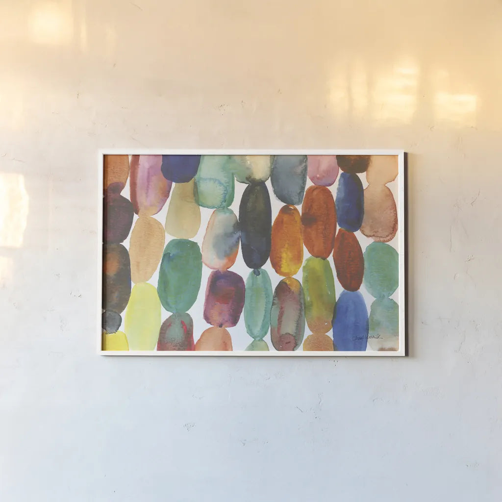 Orbs I Crop by Cheryl Warrick. shown as a paper print in a white frame. Available as a archival giclee rolled canvas, fine art paper, or poster print. SKU 80041i.