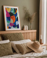 Overflow I by Cheryl Warrick. shown as a paper print in a natural frame. Available as a archival giclee rolled canvas, fine art paper, or poster print. SKU 79897h.