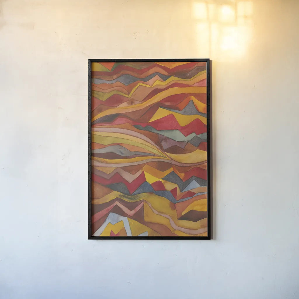 Painted Desert I by Cheryl Warrick. shown as a paper print in a black flame. Available as a archival giclee rolled canvas, fine art paper, or poster print. SKU 79895h.