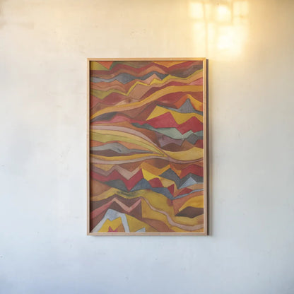 Painted Desert I by Cheryl Warrick. shown as a paper print in a natural frame. Available as a archival giclee rolled canvas, fine art paper, or poster print. SKU 79895h.