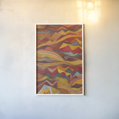 Painted Desert I by Cheryl Warrick. shown as a paper print in a white frame. Available as a archival giclee rolled canvas, fine art paper, or poster print. SKU 79895h.