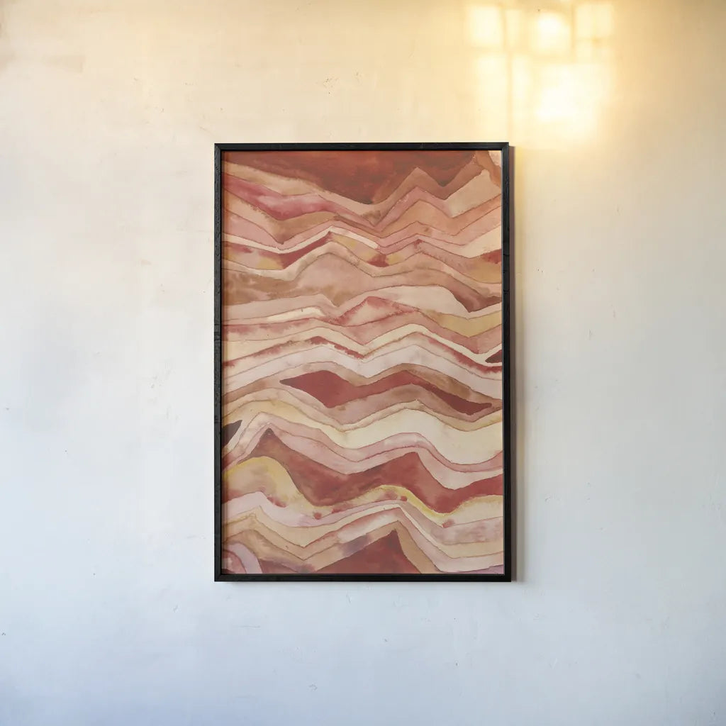 Painted Desert II by Cheryl Warrick. shown as a paper print in a black flame. Available as a archival giclee rolled canvas, fine art paper, or poster print. SKU 79896h.