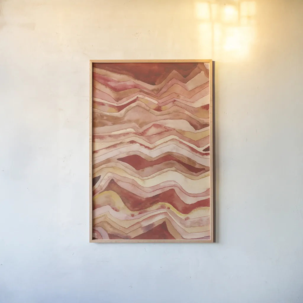 Painted Desert II by Cheryl Warrick. shown as a paper print in a natural frame. Available as a archival giclee rolled canvas, fine art paper, or poster print. SKU 79896h.