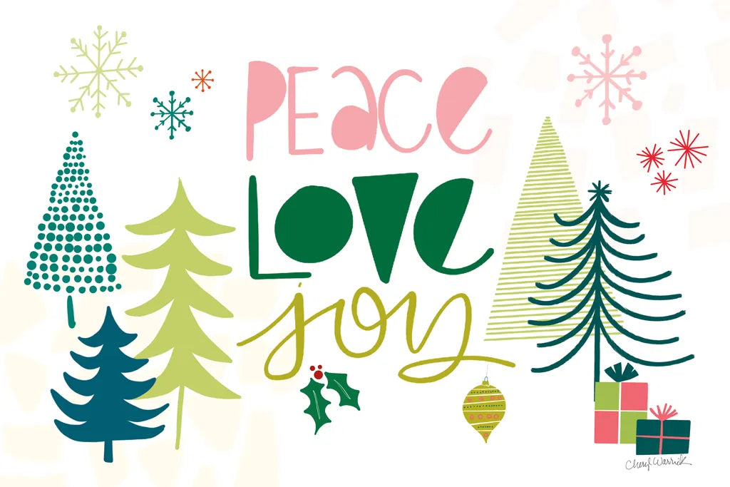 Peace Love Joy I by Cheryl Warrick. SKU 79259i. Archival Giclee Fine art print for wall decor.