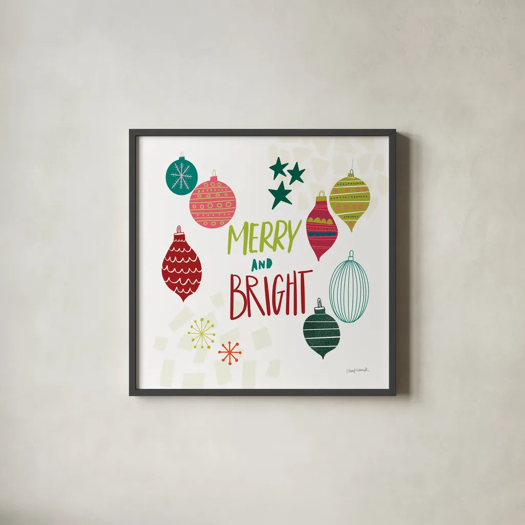 Peace Love Joy IV by Cheryl Warrick. Shown in a sleek black glass frame for a contemporary gallery look. Available as an archival giclee rolled canvas, fine art paper, or poster print. SKU 79262a.