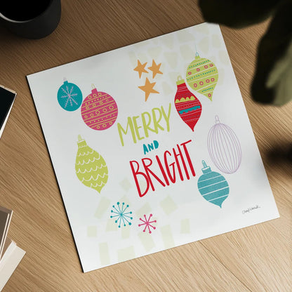 Peace Love Joy IV Bright by Cheryl Warrick. Shown as a detailed flat fine art print, highlighting archival giclee quality. Available as an archival giclee rolled canvas, fine art paper, or poster print. SKU 79959a.