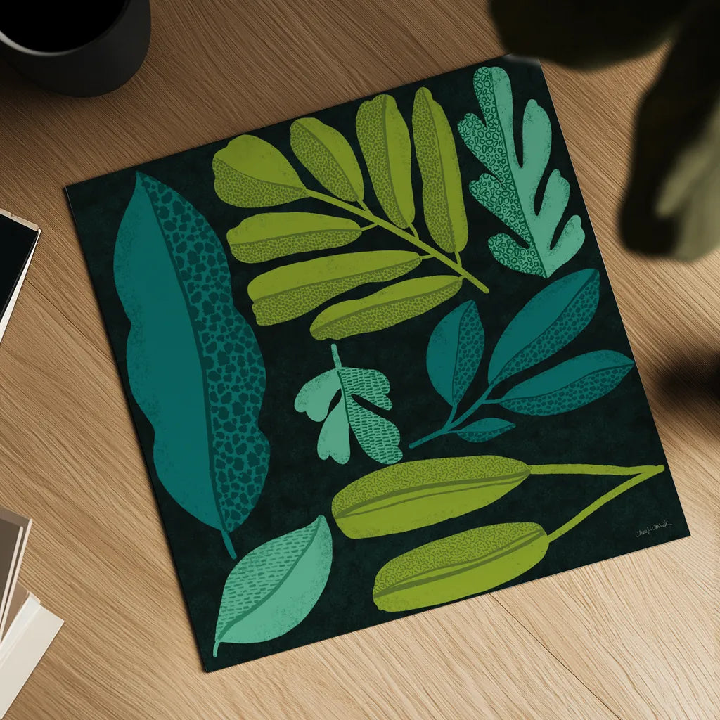 Plant Toss I by Cheryl Warrick. Shown as a detailed flat fine art print, highlighting archival giclee quality. Available as an archival giclee rolled canvas, fine art paper, or poster print. SKU 90945a.