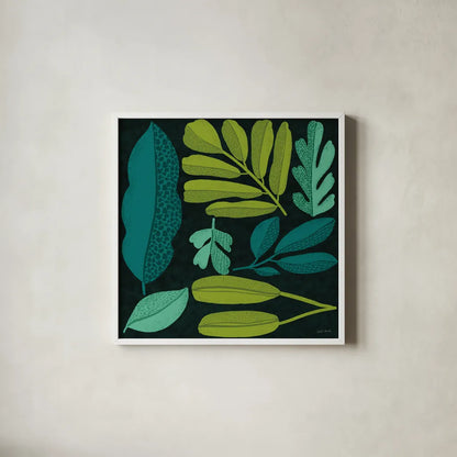 Plant Toss I by Cheryl Warrick. Shown in a crisp white glass frame for a clean and minimalist style. Available as an archival giclee rolled canvas, fine art paper, or poster print. SKU 90945a.